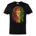 KOSZULKA MĘSKA MUZYCZNA DLA FANA REGGAE LEW Z DREDAMI RASTAFARI JAMAICA MUSIC LION