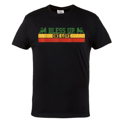 KOSZULKA MĘSKA MUZYCZNA DLA FANA REGGAE RASTA JAMAICA MUSIC BLESS UP ONE LOVE
