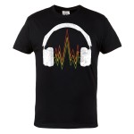 KOSZULKA MĘSKA MUZYCZNA DLA FANA REGGAE SŁUCHAWKI RASTAFARI JAMAICA MUSIC HEADPHONES