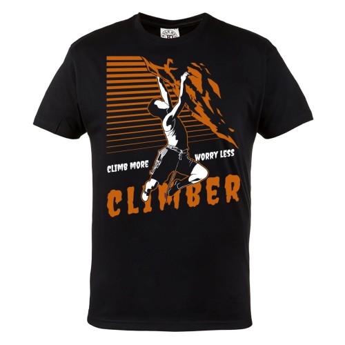 KOSZULKA MĘSKA SPORTY EKSTREMALNE WSPINACZKA ADRENALINA CLIMBER CLIMB MORE WORRY LESS 1