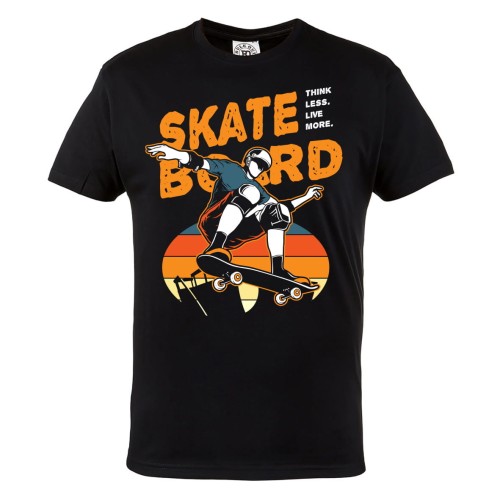 KOSZULKA MĘSKA SPORTY EKSTREMALNE DESKOROLKA SKATEBOARDING ADRENALINA THINK LESS LIVE MORE 1