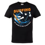 KOSZULKA MĘSKA SPORTY EKSTREMALNE SURFING ADRENALINA SURF 'EM WHEN LIFE GIVES YOU ROUGH WAVES