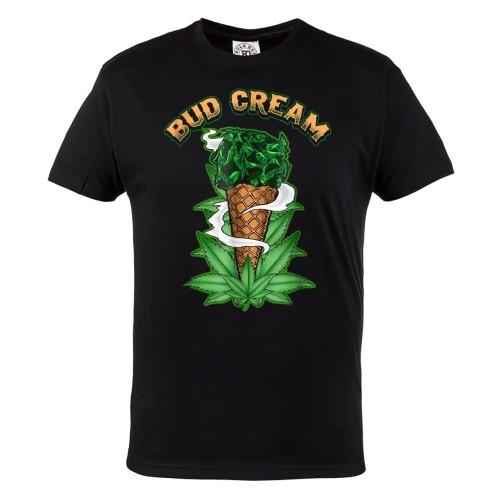 MĘSKA KOSZULKA CANNABIS MARIHUANA ZIOŁO WEED 420 BUD CREAM