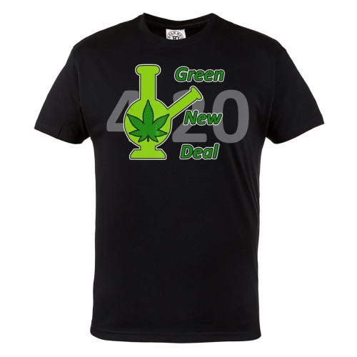 MĘSKA KOSZULKA CANNABIS MARIHUANA ZIOŁO WEED 420 GREEN NEW DEAL