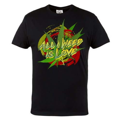 MĘSKA KOSZULKA MARIHUANA ZIOŁO LIŚĆ KONOPII INDYJSKIEJ 420 ALL I WEED IS LOVE