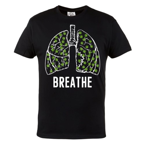 MĘSKA KOSZULKA MARIHUANA ZIOŁO WEED 420 KONOPIE INDYJSKIE BREATHE PŁUCA LUNGS 1