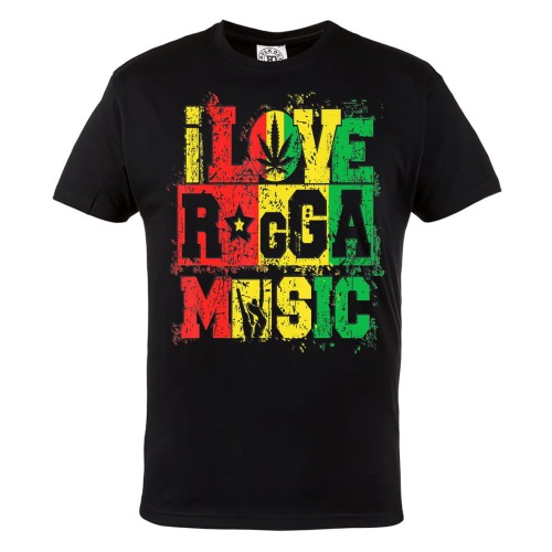 MĘSKA KOSZULKA MARIHUANA CANNABIS ZIOŁO WEED 420 I LOVE REGGAE MUSIC 1