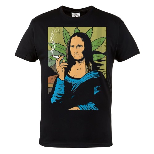 MĘSKA KOSZULKA MARIHUANA CANNABIS ZIOŁO WEED 420 MONA LISA JOINT SKRĘT 1