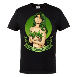 MĘSKA KOSZULKA MARIHUANA CANNABIS ZIOŁO 420 WEED I LOVE YOU MARY JANE