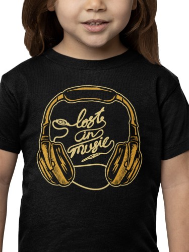 KOSZULKA DZIECIĘCA MUZYCZNA SŁUCHAWKI LOST IN MUSIC