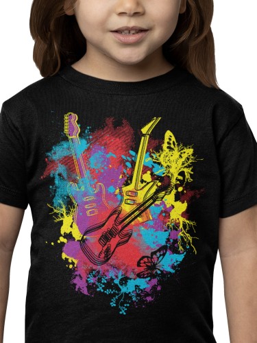 KOSZULKA DZIECIĘCA MUZYCZNA KOLOROWE GITARY MUSIC