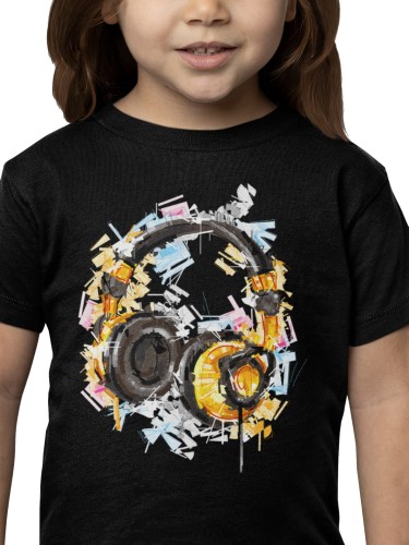 KOSZULKA DZIECIĘCA MUZYCZNA SŁUCHAWKI CASUAL MUSIC 