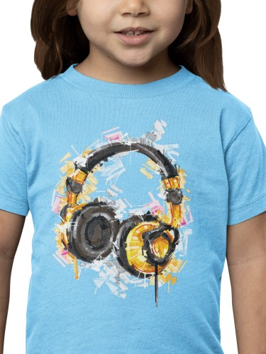 KOSZULKA DZIECIĘCA MUZYCZNA SŁUCHAWKI CASUAL MUSIC