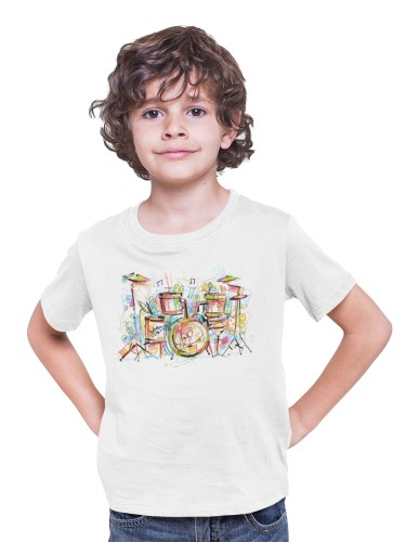 KOSZULKA DZIECIĘCA MUZYCZNA KOLOROWA PERKUSJA DLA PERKUSISTY MUSIC