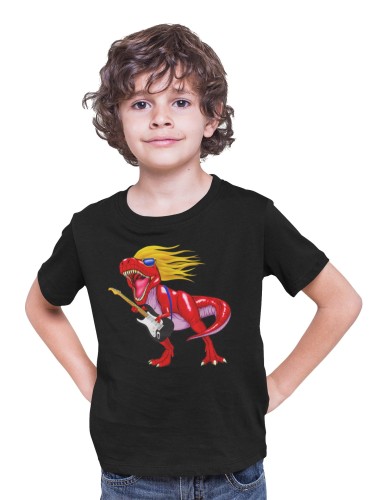 KOSZULKA DZIECIĘCA MUZYCZNA DINOZAUR Z GITARĄ GITARZYSTA 