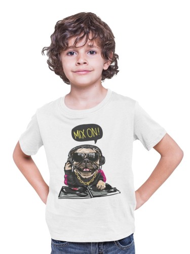 KOSZULKA DZIECIĘCA MUZYCZNA DJ MOPS KONSOLA PUG MIX ON