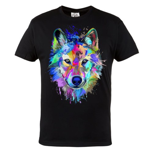 KOSZULKA MĘSKA Z WILKIEM WOLF ANIMAL DZIKIE ZWIERZĘ KOLOROWY WILK 1