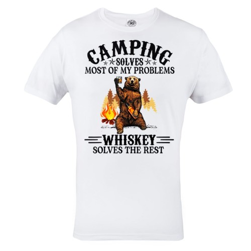 KOSZULKA MĘSKA WHISKY JACK DANIELS KEMPING CAMPING SOLVES MOST OF MY PROBLEMS, WHISKEY SOLVES THE REST 1