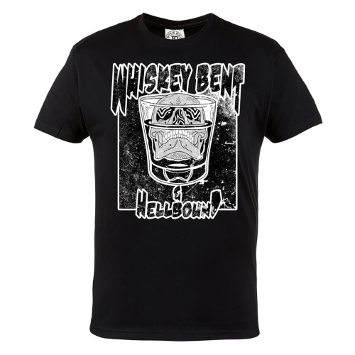 KOSZULKA MĘSKA MROCZNA WHISKY CZASZKA WHISKEY BENT AND HELLBOUND