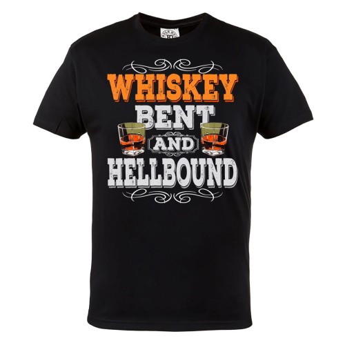 KOSZULKA MĘSKA WHISKY CZASZKA WHISKEY BENT AND HELLBOUND