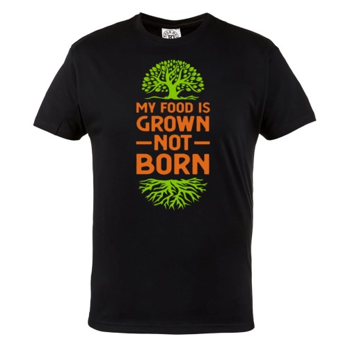 MĘSKA KOSZULKA DLA WEGETARIANINA WEGETARIANIZM WEGANIZM VEGAN MY FOOD IS GROWN NOT BORN 1