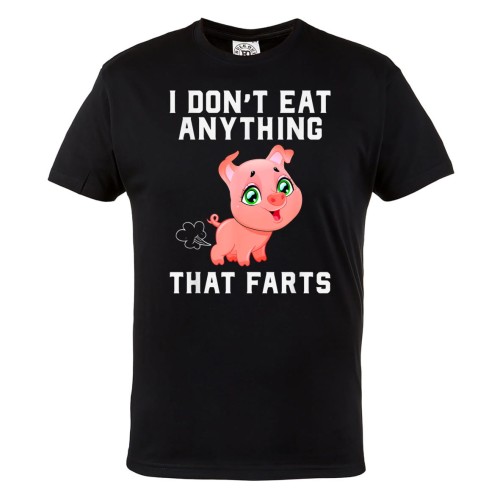 MĘSKA KOSZULKA DLA WEGETARIANINA WEGETARIANIZM WEGANIZM VEGAN ŚWINKA I DON'T EAT ANYTHING THAT FARTS