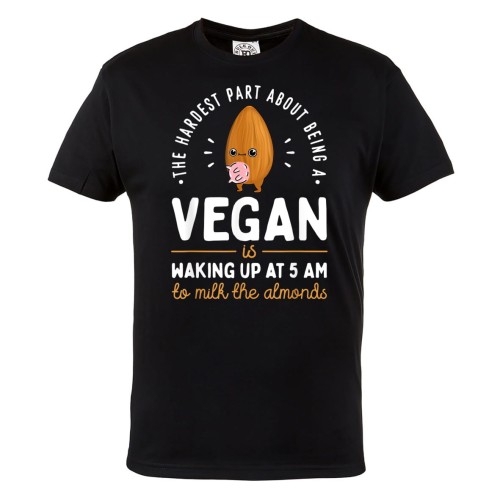 MĘSKA KOSZULKA DLA WEGETARIANINA Z ZABAWNYM NADRUKIEM WEGETARIANIZM WEGANIZM THE HARDEST PART OF BEING A VEGAN 1