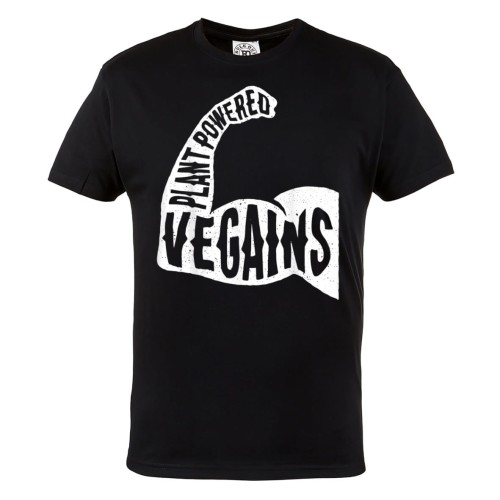 MĘSKA KOSZULKA DLA WEGETARIANINA Z ZABAWNYM NADRUKIEM WEGETARIANIZM WEGANIZM VEGAN PLANT POWERED VEGAINS 1
