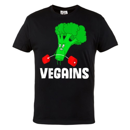 MĘSKA KOSZULKA DLA WEGETARIANINA Z ZABAWNYM NADRUKIEM WEGETARIANIZM WEGANIZM VEGAN VEGAINS 1