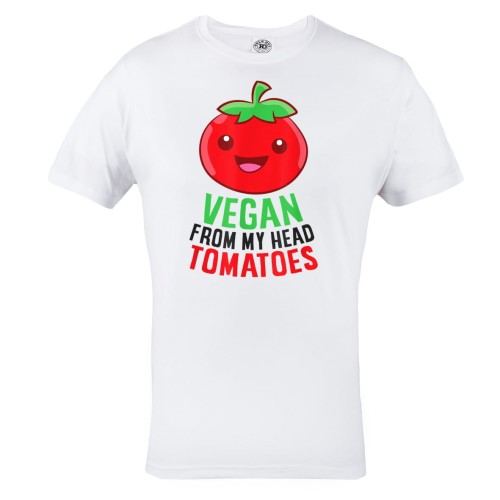 MĘSKA KOSZULKA DLA WEGETARIANINA Z ZABAWNYM NADRUKIEM WEGETARIANIZM WEGANIZM VEGAN POMIDOR 1