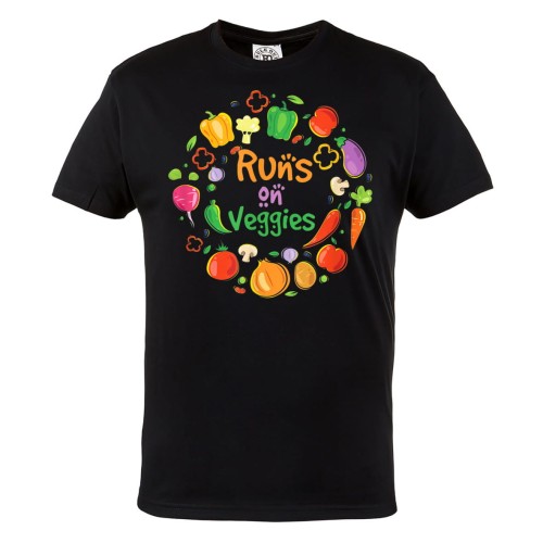 MĘSKA KOSZULKA DLA WEGETARIANINA WEGETARIANIZM WEGANIZM VEGAN RUNS ON VEGGIES 1