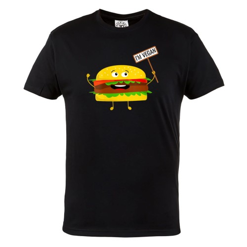 MĘSKA KOSZULKA DLA WEGETARIANINA WEGETARIANIZM WEGANIZM BURGER I'M VEGAN 1