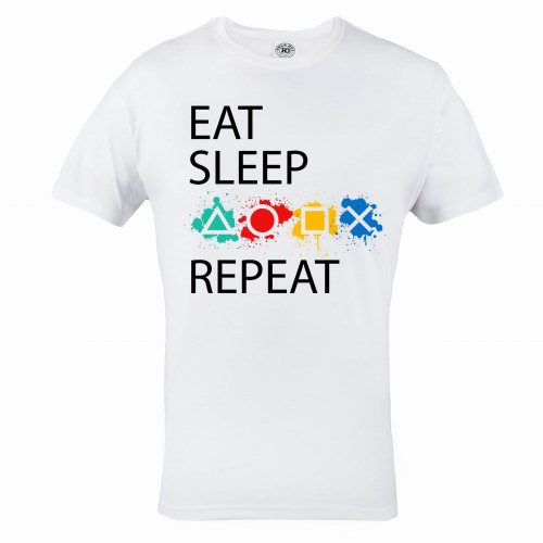 KOSZULKA GAMINGOWA DLA GRACZA EAT SLEEP PLAY REPEAT