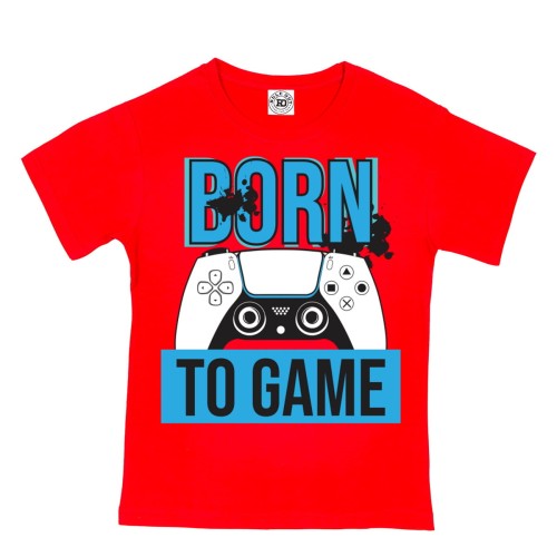 DZIECIĘCA KOSZULKA GAMINGOWA DLA GRACZA GAMEPAD PLAYSTATION XBOX BORN TO GAME 1