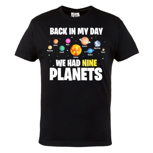 KOSZULKA MĘSKA ASTRONOMIA UKŁAD SŁONECZNY ASTRONOM 9 PLANET BACK IN MY DAY WE HAD NINE PLANETS 1