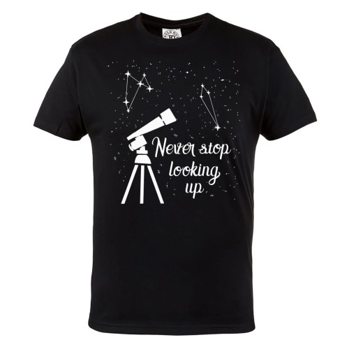 KOSZULKA MĘSKA ASTRONOMIA UKŁAD SŁONECZNY ASTRONOM TELESKOP GWIAZDY  NEVER STOP LOOKING UP 1