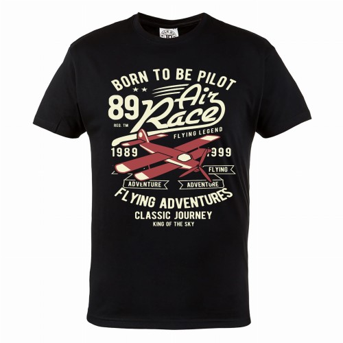 KOSZULKA MĘSKA DLA PILOTA SAMOLOT AIR RACE BORN TO BE PILOT FLYING ADVENTURES 1