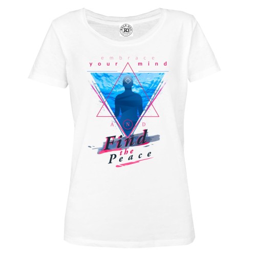 KOSZULKA DAMSKA JOGA YOGA FITNESS MEDYTACJA RELAKS EMBRACE YOUR MIND ADN FIND THE PEACE 1
