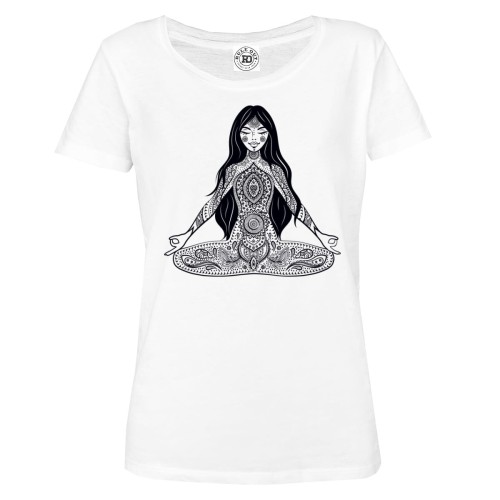 KOSZULKA DAMSKA JOGA YOGA FITNESS MEDYTACJA RELAKS POZYCJA SUKHASANA 1