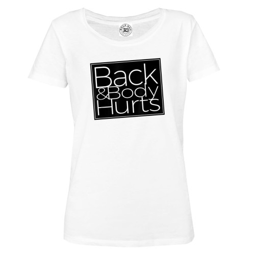 KOSZULKA DAMSKA JOGA YOGA FITNESS MEDYTACJA RELAKS BACK & BODY HURTS 1