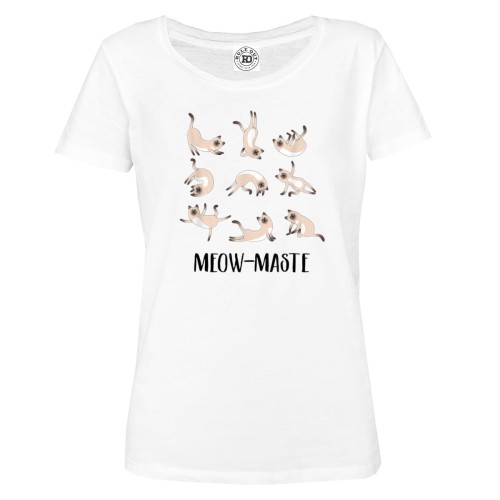 KOSZULKA DAMSKA Z KOTAMI KOCIA JOGA YOGA FITNESS MEDYTACJA RELAKS POZYCJE ASANY MEOW-MASTE 1