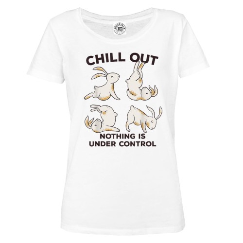 KOSZULKA DAMSKA Z KRÓLICZKAMI JOGA YOGA FITNESS MEDYTACJA RELAKS POZYCJE ASANY CHILL OUT NOTHING IS UNDER CONTROL 1