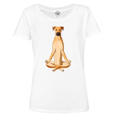 KOSZULKA DAMSKA Z PSEM JOGA YOGA FITNESS MEDYTACJA RELAKS 1