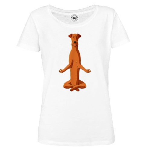 KOSZULKA DAMSKA Z PSEM JOGA YOGA FITNESS MEDYTACJA RELAKS TERRIER 1