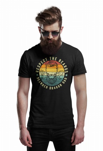 MĘSKA KOSZULKA DLA TATY BRODACZA BRODA RESPECT THE BEARDS BEARDED DRAGON DAD