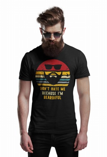 MĘSKA KOSZULKA DLA BRODACZA STYLOWA BRODA DON'T HATE ME BECAUSE I'M BEARDIFUL 
