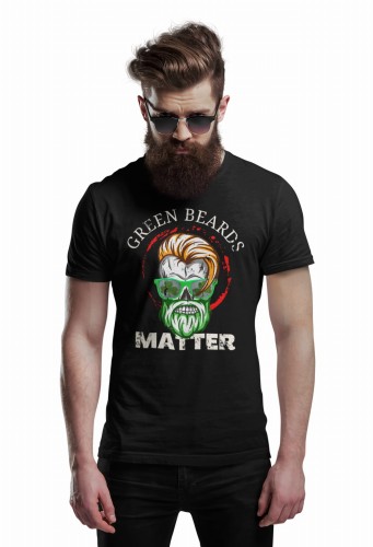 MĘSKA KOSZULKA DLA BRODACZA STYLOWA BRODA CZASZKA GREEN BEARDS MATTER 