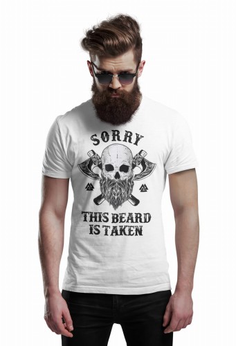 MĘSKA KOSZULKA DLA BRODACZA STYLOWA BRODA ZAJĘTY CZASZKA SORRY THIS BEARD IS TAKEN 