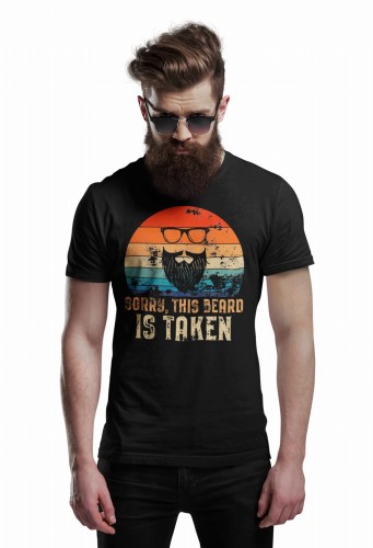 MĘSKA KOSZULKA DLA BRODACZA STYLOWA BRODA VINTAGE SORRY THIS BEARD IS TAKEN 