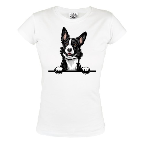 KOSZULKA DAMSKA Z PSEM DLA WIELBICIELKI PSÓW PIESEK BORDER COLLIE